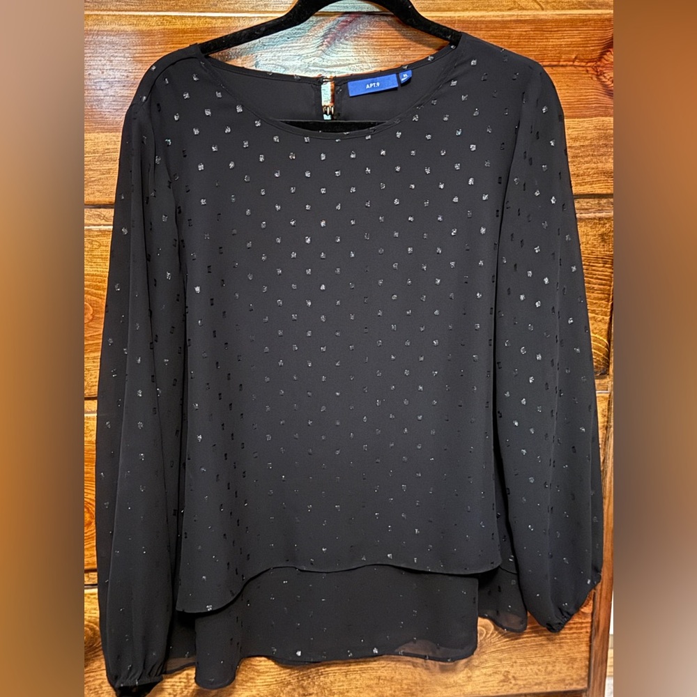 Chic Black Sheer Blouse